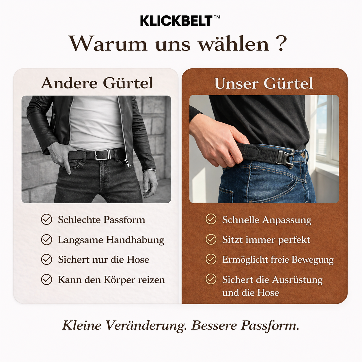Gürtel ohne Schnalle